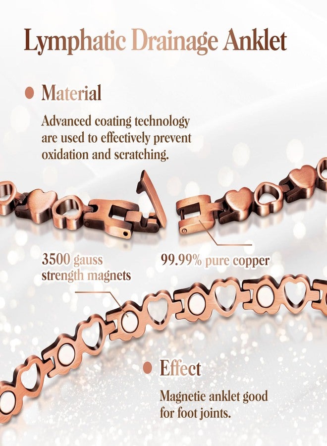 Mahnco Copper Anklet for Women Magnetic Copper Ankle & Lymphatic Drainage Ring with 3500 Gauss Magnets 100% Solid Pure Copper Jewelry Gift with Adjustment Tool - Image 4